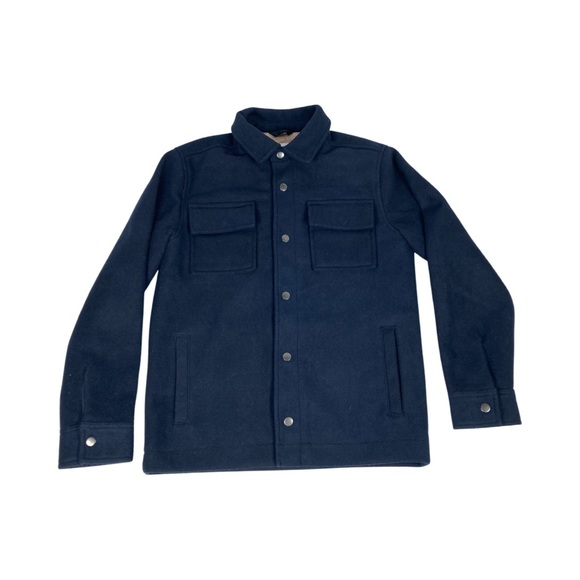 Old Navy Boys Winterized Shacket In Navy Size XL 14-16 Sherpa Lined Snap Front